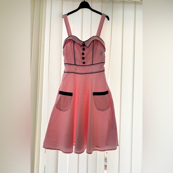 Hell Bunny Pink Polka Dot Dress - Picture 3 of 3
